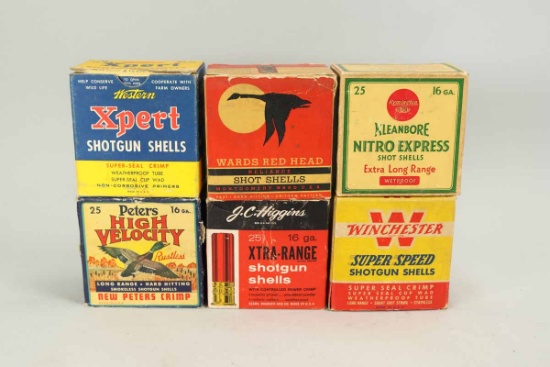 Vintage 16 Ga. Ammo: Western Expert, Wards, Kleanbore, Peters, Sears, Winchester