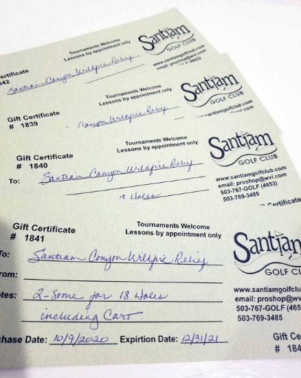 Santiam Golf - 4 Passes for 2 Golfers w/ Cart