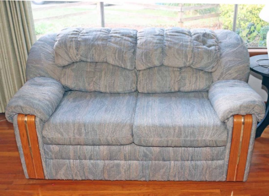 Love Seat w/ Wood Accents