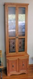 Hand Made Gun Cabinet w/ Stained Glass Inserts