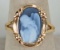 14k Gold Angel Cameo Style Ring, Sz. 8,