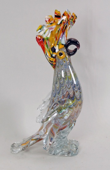 Murano Style Art Glass Parrot