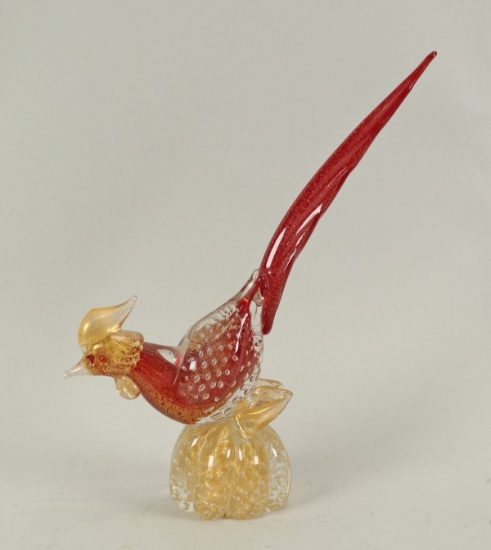 Murano Art Glass Pheasant  Bird, Italy