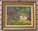 Wooded Home Landscape Oil Painting - R. Colao