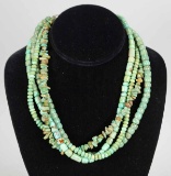 Multi-Tier Turquoise Stone, Bead Necklace