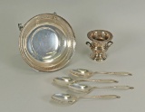 Sterling Silver Bowl, Spoons & Gump's Table Item, 248.6 Grams