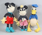 Plush Vintage Style Mickey, Minnie & Donald