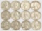 12 Washington Silver Quarters, various dates/mints