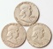 3 Franklin Silver Half Dollars, 1953-S,1955-P,1963-P