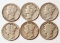 6 Mercury Silver Dimes, 1926-S,1927-S,1928-P1928-D,1931-D,1931-S