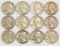 12 Washington Silver Quarters, various dates/mints