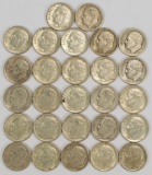 27 Roosevelt Silver Dimes, various dates/mints