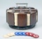 Vintage Poker Chips w/ Wooden Carrier