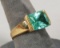 Gold Plated .925 Ring w/Green Colored Stone, Sz. 8.25