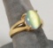 Gold Plated .925 Ring w/Colored Crystal Type Stone, Sz. 8