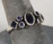 .925 Ring w/Purple Colored Stones, Sz. 9.5