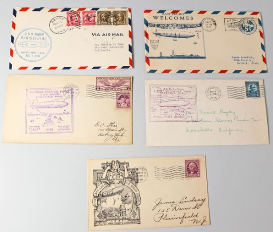 U.S.S. Akron Airship Stamped Envelopes