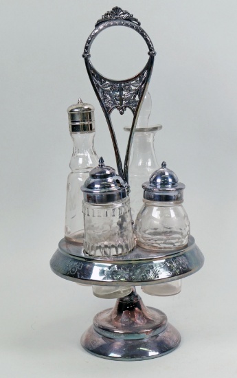 Cruet Set w/ Clear Glass Containers