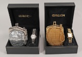 Gruen Ladies Quartz Watches w/ Matching Bag