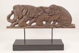 Carved Elephant Décor - Sculpture