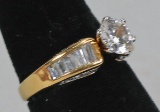 GP Sterling Ring w/ CZ Stone, Sz. 8