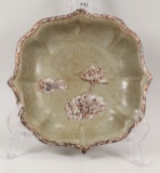 Chinese Ge-Ware with Silver Metal Rim and Inlay
