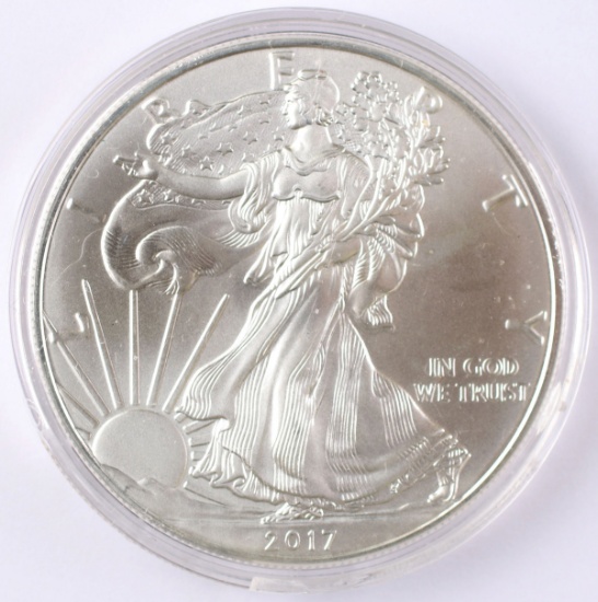 2017 Walking Liberty American Eagle Silver Dollar, 1 oz Fine Silver