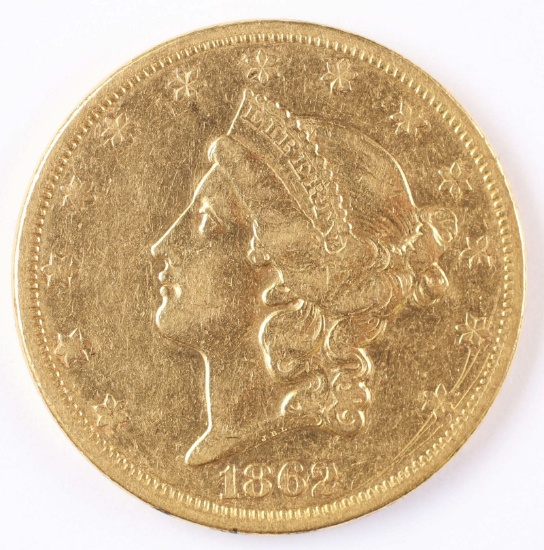 1862-S $20.00 Gold Double Eagle Coin