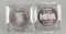 2 NRA .999 Fine Silver Troy Ounce Rounds