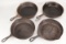 4 Vintage Wagner Ware Sydney Cast Iron Skillets