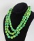 3 Tier Green Polished Stone Necklace - Jay King