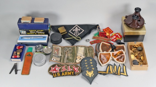 Scouting Items, Vintage Viewmaster, Cross Pen, Military Items & More