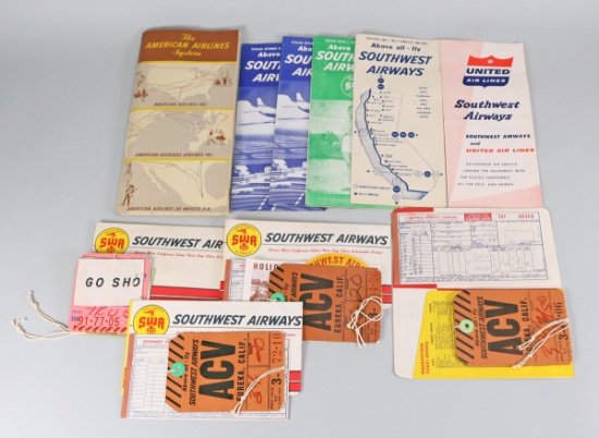 Southwest Airways, United, American Airlines Ephemera