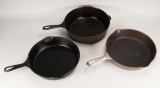 3 Vintage Wagner Ware Sydney No. 8 Cast Iron Skillets