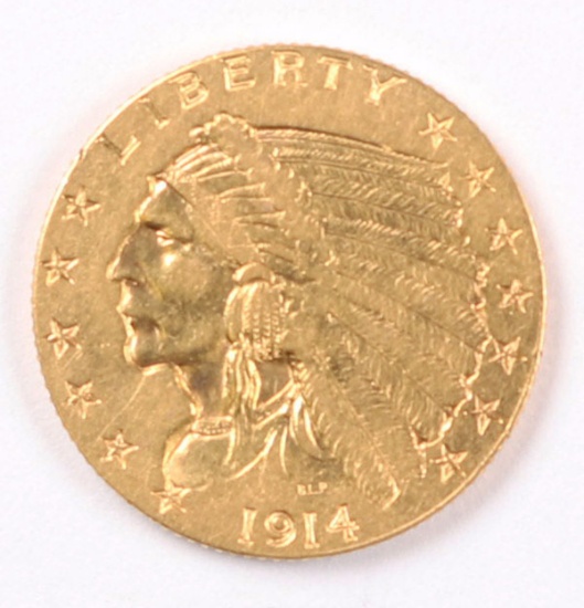 1914-D $2.50 Gold Indian Quarter Eagle