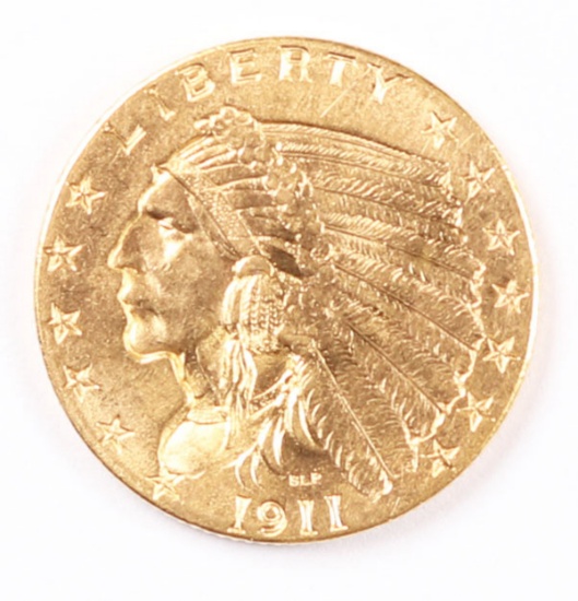 1911 $2.50 Gold Indian Quarter Eagle