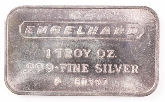 1 Troy oz. .999 Fine Silver Bar,  Englehard P60397