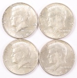 4 1964-D Kennedy Silver Half Dollars (90%)