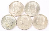 5 1964-P Kennedy Silver Half Dollars (90%)