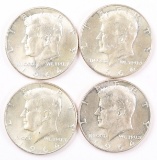 4 1964-P Kennedy Silver Half Dollars (90%)