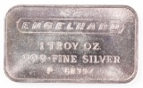 1 Troy oz. .999 Fine Silver Bar,  Englehard P60397