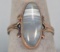 10k Ladies Ring w/ Oblong Polished Stone, Sz. 7
