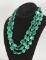 Multistrand Polished Green Stone Necklace