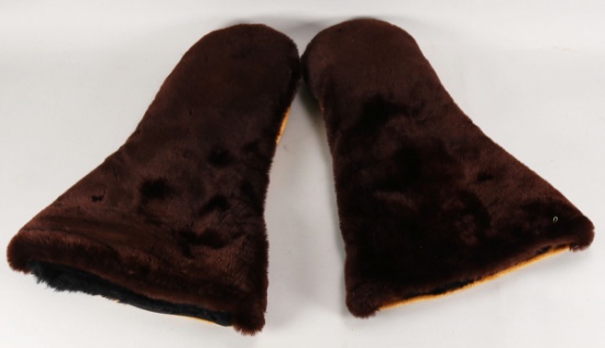 Leather and Fur Mittens