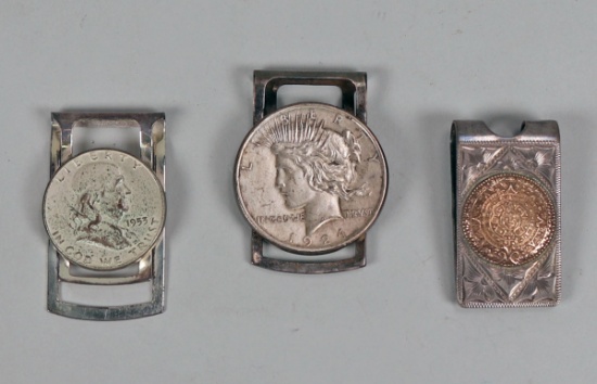 Silver Coin Money Clips & Sterling  Aztec Clip