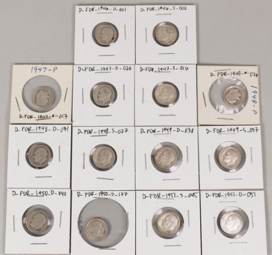 14 Roosevelt Silver Dimes