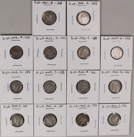 14 Mercury Silver Dimes