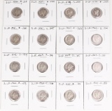 16 Mercury Silver Dimes, various dates/mints