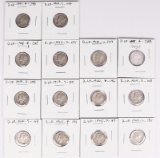 14 Mercury Silver Dimes, various dates/mints