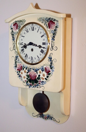 Painted - Decorated Wall Clock